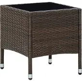 Syfax Gartentisch Braun 40x40x45 cm Poly Rattan