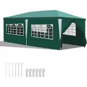 TolleTour Garten Pavillon mit Seitenteilen zwei Türen wasserdichtes Zelt mit Spiralschläuchen