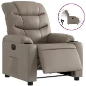 Syfax Relaxsessel Elektrisch Cappuccino-Braun Kunstleder
