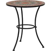 Syfax Mosaik-Bistrotisch Orange/Grau 60 cm Keramik