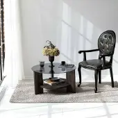 Dmora Couchtisch Alnitak 75x75x40h cm Schwarz mit Zeitschriftenablage