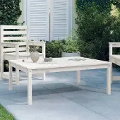 ZMH Gartentisch Weiß 121x82,5x45 cm Massivholz Kiefer