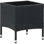 The Living Store Gartentisch Schwarz 40x40x45 cm Poly Rattan