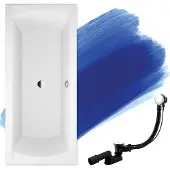 Polimat BADLAND Badewanne Rechteck Ines 160x75 ohne Verkleidung | Ablaufgarnitur & Füße GRATIS