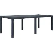 Syfax Gartentisch Anthrazit 220x90x72 cm Kunststoff Rattan-Optik