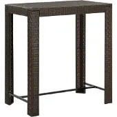 Syfax Garten-Bartisch Braun 100x60,5x110,5 cm Poly Rattan