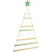 Viana Hängedeko Weihnachten Holz Weihnachtsbaum mit Stern, Deko Baum 59cm