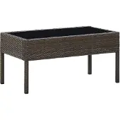 ZMH Gartentisch Braun 75x40x37 cm Poly Rattan