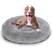 TolleTour Hundebett Hundebetten Waschbares Hundekissen Weiches Schlafplatz Katzenbett hellgrau 60cm