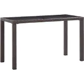 Syfax Gartentisch Braun 123x60x74 cm Poly Rattan