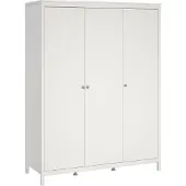 Dmora Kleiderschrank Justina 3-türig, 150x58,4 cm, Weiß