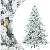 Syfax Künstlicher klappbarer Weihnachtsbaum Weiß 180 cm PVC und Stahl