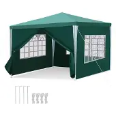 HENGDA Pavillon mit Fenstern mit Seitenteilen 3 x 3 m Grün