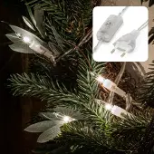 Hellum Lichterkette transparent Schalter Deko Glühdraht warmweiß 10 Birnen Indoor Party