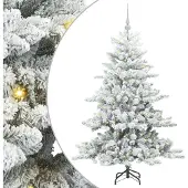 Syfax Künstlicher klappbarer Weihnachtsbaum Weiß 150 cm PVC und Stahl