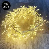 Mojawo 400er LED - Tropfen-Lichterkette warmweiß mit 8 Funktionen für Innen