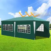 HENGDA Pavillon Hochzeiten – Festliches Gartenzelt aus Stahlkonstruktion, ideal für Hochzeiten Grün 3x6m