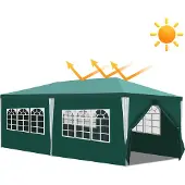 Yakimz Pavillon Gartenzelt – Robustes, hochwertiges Partyzelt mit Pergola Grün 3x6m