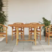 ZMH Gartentisch Ausziehbar 110-160x80x75 cm Massivholz Teak