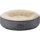 Feandrea Hundebett, Katzenbett, Donut, Ø 50 cm, dunkelgrau