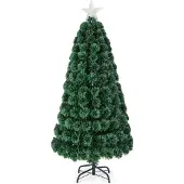 B2X 150 cm Künstlicher Weihnachtsbaum mit 8 Beleuchtungsmodi Christbaum in Glasfaseroptik
