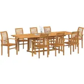 Syfax Garten Essgruppe 9 pcs Braun Massivholz Teak