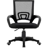 Platinet Moderner Bürostuhl mit Rollen & Netzrücken, höhenverstellbar - Schwarz
