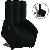 Syfax Relaxsessel mit Aufstehhilfe Schwarz Stoff