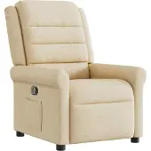 Syfax Relaxsessel Creme aus atmungsaktivem Stoff mit manueller Liegefunktion, 73x91,5x102,5 cm