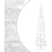 Syfax Künstlicher Halb-Weihnachtsbaum mit Ständer Schlank Weiß 240 cm