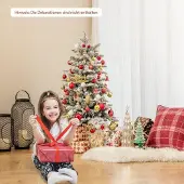 Northix 100cm Künstlicher Weihnachtsbaum beflockter Tannenbaum mit 80 mehrfarbigen LED-Lichtern