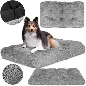 AIO Factory Hundebett Hundekissen Katzenbett Hundesofa Shaggy 130X90 Cm, Hellgrau