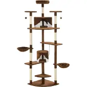 Syfax Katzen-Kratzbaum mit Sisal-Kratzsäulen 203 cm Braun und Weiß