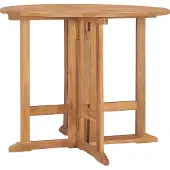 vidaXL Design Möbel Klappbarer Garten-Esstisch Ø90x75 cm Massivholz Teak - 2024 Neu