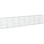 vidaXL Gabione mit Deckel 800x50x150 cm Verzinktes Eisen