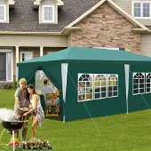 HENGDA Pavillon Gartenzelt – Robustes, hochwertiges Partyzelt mit Pergola Grün 3x6m