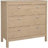 Dmora Kommode Joceline, Mehrzweckkommode, Schlafzimmerkommode, Schrank mit Schubladen, 82x38 h80 cm, Eiche