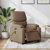 vidaXL Massagesessel Fernsehsesel Elektrisch Braun Stoff 3204816