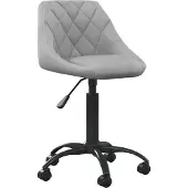 Syfax Bürostuhl Hellgrau Samt, Höhenverstellbar, Drehbar, mit Rollen, Gasfeder, 67,5-79 cm Höhe