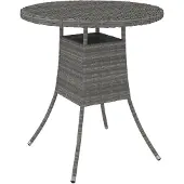 The Living Store Gartentisch Grau 70x70x73 cm Poly Rattan