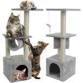 Mersjo Kratzbaum für Katzen, Haus, Bett, Double, 92 cm