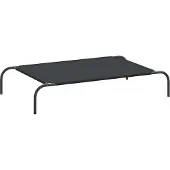 Syfax Hundebett Erhöht Schwarz 110x65x20 cm Oxford-Gewebe und Stahl