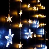 Spetebo Sternen Lichter Vorhang mit 138 LEDs - warm- und kaltweiß