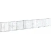 vidaXL Gabione mit Deckel 700x50x100 cm Verzinktes Eisen