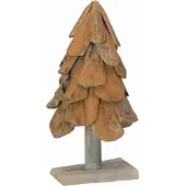 Syfax Weihnachtsbaum mit Ständer Braun 61 cm Massivholz Teak