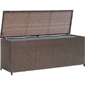 The Living Store Garten-Auflagenbox Braun 120x50x60 cm Poly Rattan