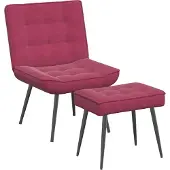 Syfax Relaxsessel mit Hocker Weinrot Samt