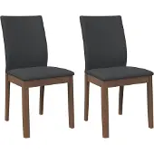 vidaXL Esszimmerstühle mit Kissen 2 Stk. Braun Massivholz Gummibaum