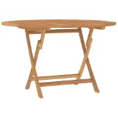 Syfax Gartentisch Klappbar Ø 110x75 cm Massivholz Teak