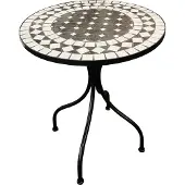 Mojawo Mosaik Tisch Balkontisch Gartentisch rund Ø60xH70 cm Anthrazit /Grau